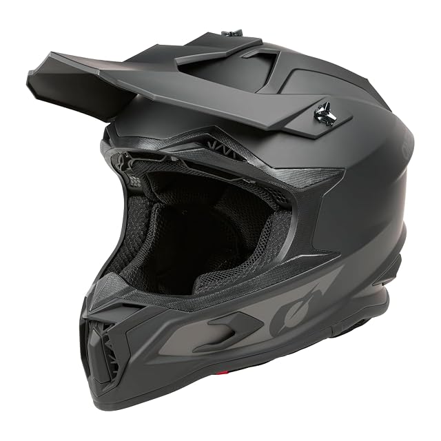 Casco cross O’NEAL C-SRS di profilo, con il frontino montato