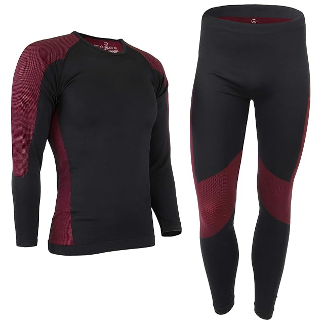 Completo di intimo termico ALPIDEX nero e rosso