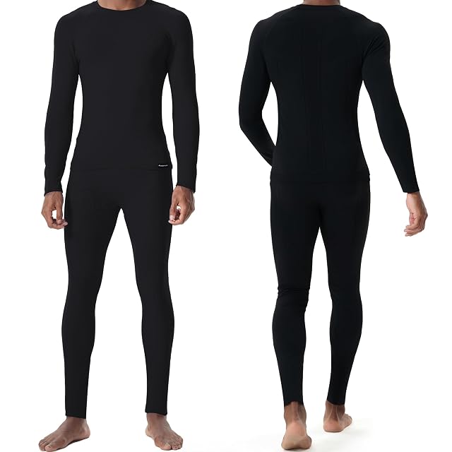 Completo di intimo termico senza cuciture FlowFlex nero