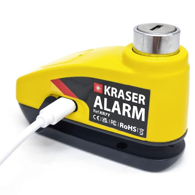 Bloccadisco con allarme KRASER KR7Y con cavo promemoria