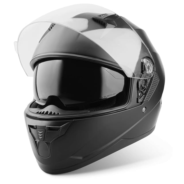Casco integrale Vinz Kennet di tre quarti, con la visiera chiusa