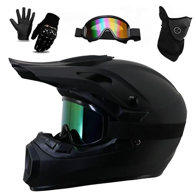 Casco da fuoristrada GDAONUDK con maschera, guanti e passamontagna