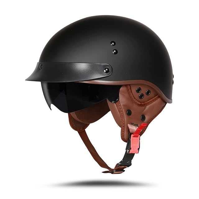 Casco jet BOSERMEM nero opaco con la maschera in dotazione