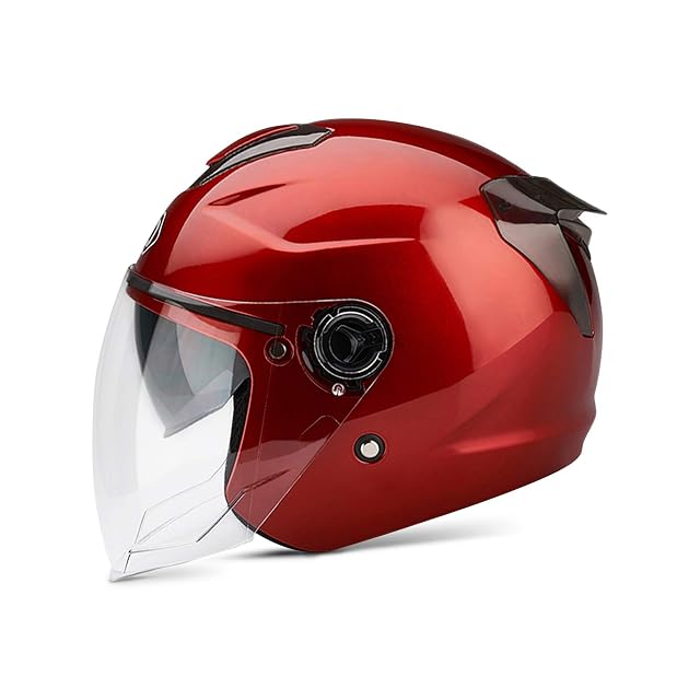 Casco jet a doppia visiera Galatée rosso