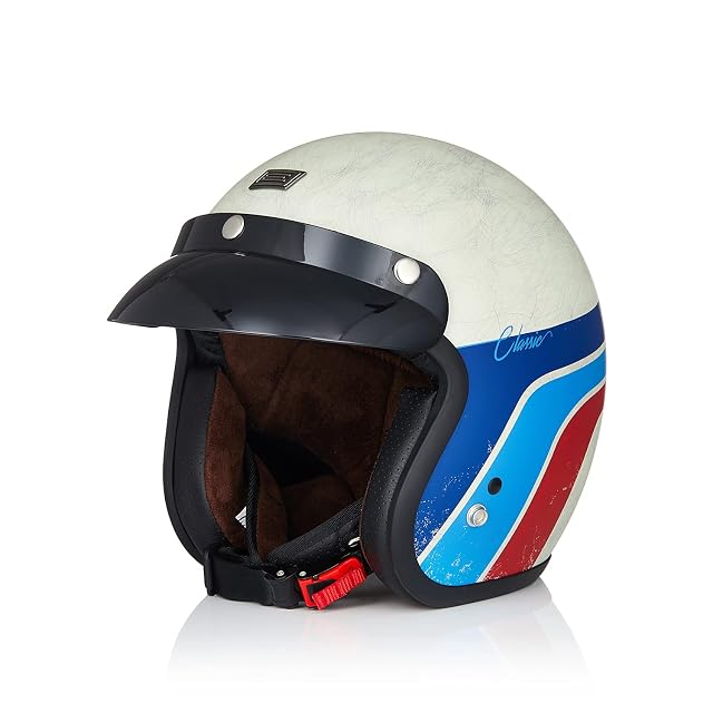 Casco jet in stile vintage ORIGINE Primo, bianco classico