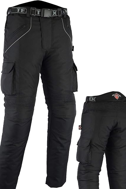 Pantaloni cargo da moto Texpeed in Cordura, neri