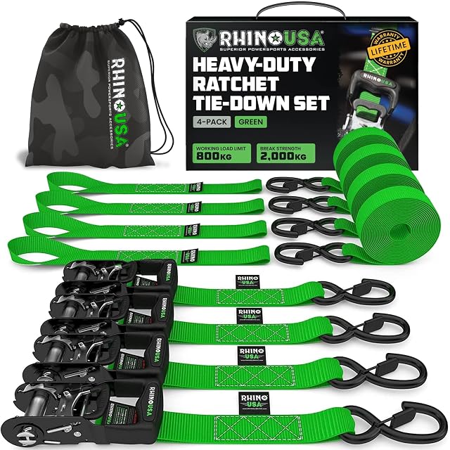 Confezione da quattro cinghie a cricchetto Rhino USA