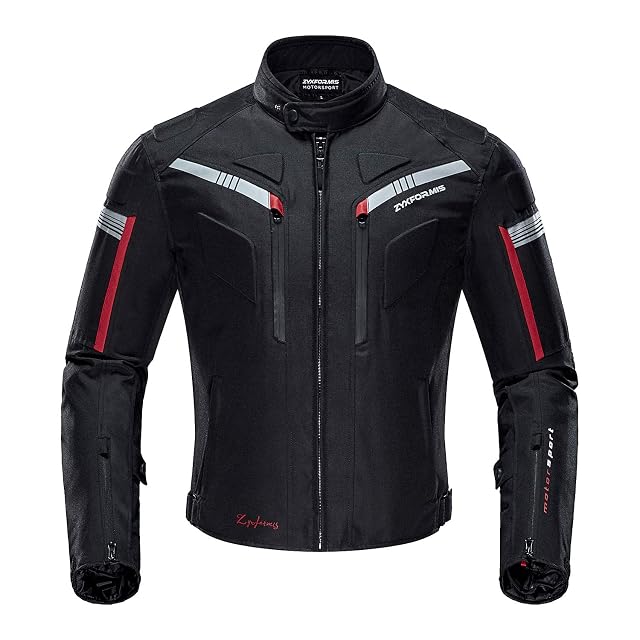 Giacca da moto idrorepellente Zyxformis, vista di fronte
