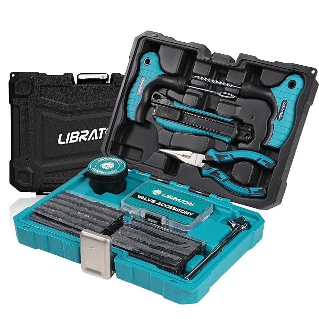 Kit di riparazione gomme LIBRATON da 78 pezzi nella sua valigetta